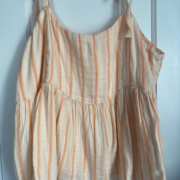 NWT- Tie-Shoulder Striped Smocked Babydoll Cami Swing Blouse, Size: XXL - Picture 2 of 8